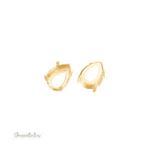 4320 Оправа для Pear Fancy Stone 8х6 мм, томпак/золото