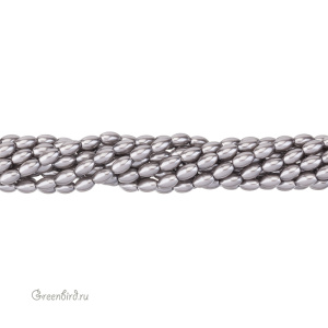 Жемчуг "Майорка" рис 6х4 мм, серый, нить (#Maj-100)