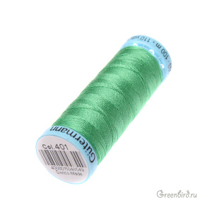 Шелковая нить Gutermann S303, 100м, зеленая мята (#401)