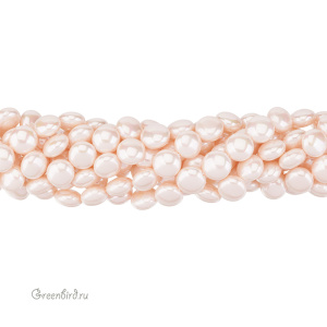 Жемчуг "Майорка" круглый плоский 12 мм, персиковый, нить (#Maj-106)