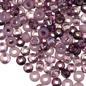 Бисер чешский PRECIOSA Czech круглый 6/0, микс Amethyst Mega (#19948), 10 г