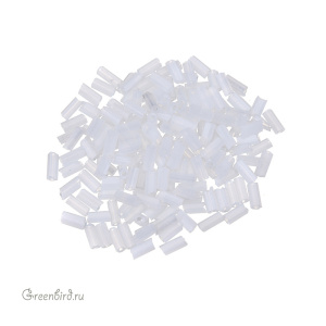 Винтажный граненый стеклярус 5 мм, Opal White 4 (#509)