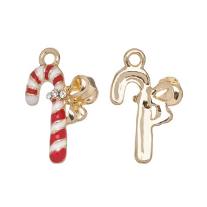 Подвеска с эмалью "Новогодний леденец", золотистый, 1 шт. (#CN-PN-225)