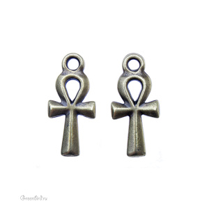 Подвеска "Египетский крест Анкх" малая, ант. латунь, 1 шт. (#TC-2296)