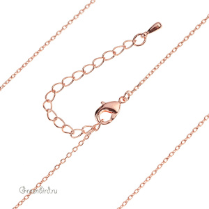 Цепочка с замочком 42,5 см, розовое золото, 1 шт. (9B457), Корея