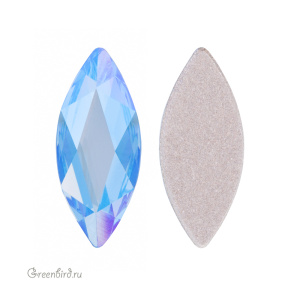 Swarovski 2201 Клеевые стразы Маркиз 14х6 мм, аквамарин с мерцанием (#202SHIM), 1 шт.