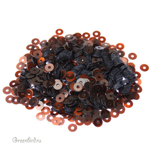 Пайетки LM Paris 3мм плоские Nacrolaque Dark Brown 61 (#LM48)