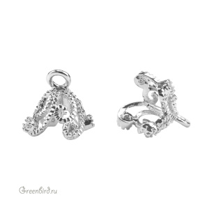 Шапочка для вклеивания, родий, 1 шт. (#SVA-FIAN-847R) Шапочка для вклеивания, родий, 1 шт. (#SVA-FIAN-847R)