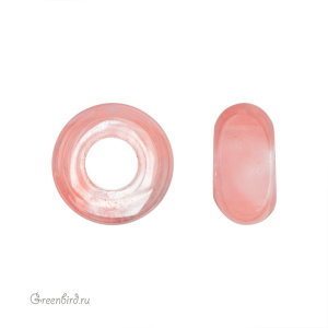 Бусина-шарм "Charm Bead", кварц окрашенный рыже-розовый, 1 шт. (#DNT-68)