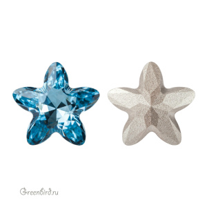 Swarovski 4754 Старблум 13x13,5 мм, аквамарин (#202), 1 шт.