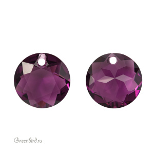 Swarovski 6430 подвеска круглая 14 мм, аметист (#204), 1 шт.