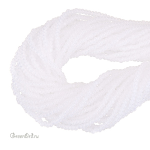 Бисер граненый Preciosa Charlotte Cut 11/0, Alabaster (#02090), 1 нить