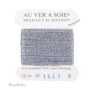 Металлизированная нить Tresse #8 AVAS, меланж серый/сиреневый, 10 м (#8-1523)