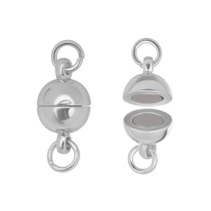 Магнитный замок "Шар" 8 мм, цв. родий, 1 шт. (#SVA-JB-08R)