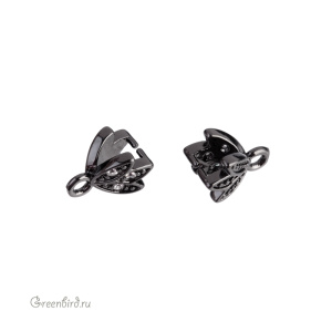 Бейл с фианитами "Тюльпан", gunmetal, 1 шт. (#SVA-BAIL-42T)