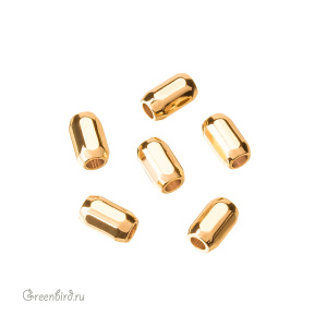 Бусина-трубочка "Грани" 5х3 мм, золото, 1 шт. (#SV1701-Bead-19G)