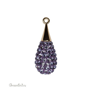 167563 подвеска Pave капля 26mm, золото, Tanzanite (#539) 167563 подвеска Pave капля 26mm, золото, Tanzanite (#539)
