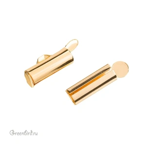 Концевик-трубочка 14 мм, золото, 1 шт. (#SV1701-E05-G)