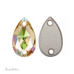 Swarovski пришивные 3230 Капля 12х7 мм, люминесцентный зеленый (#001LUMG), 1 шт.