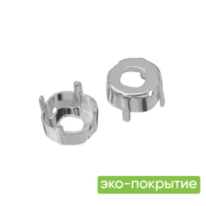 Оправа эко-покрытие 4470 Кушон 10 мм, родий, 1 шт.