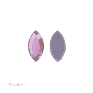 2200 Кристалл с плоским основанием горячей фиксации Navette 8х4 мм – Light Rose (#223), M-Foiled, 1ш