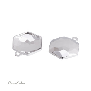 NEW 4683 Оправа-подвеска для Thin Hexagon Fancy Stone 12х13,5 мм, томпак/родий