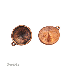Закрытая оправа-подвеска для Rivoli 14 мм, ант. медь, 1 шт. (#SET-748)