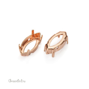 4228 Оправа для Navette Fancy Stone 10х5 мм, томпак