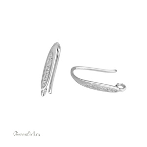Швензы-крючки с фианитами, родий, пара (#SV1701-0191)
