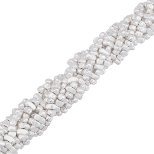 Бусины Геметин, крупная крошка, цвет: матовое серебро, нить (#SV-HMT-110)