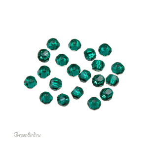 Swarovski 5000 Бусины круглые 2 мм, изумруд (#205), уп. 20 шт.