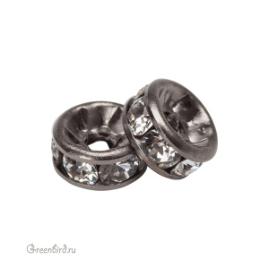 77505 Rondelle 1088 PP16 — Crystal, gunmetal (#001) 77505 Rondelle 1088 PP16 — Crystal, gunmetal (#001)