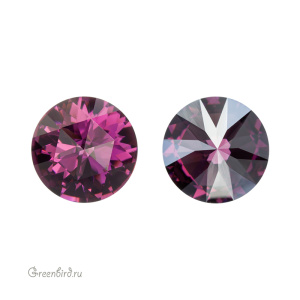 Swarovski 1401 Роза круглый 10 мм, аметист сияющий (#204IGNIT), 1 шт.