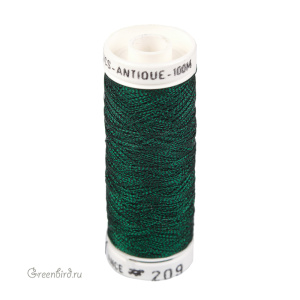 Металлизированная нить AVAS Antique, темно-изумрудный, 100 м (#209) Металлизированная нить AVAS Antique, темно-изумрудный, 100 м (#209)