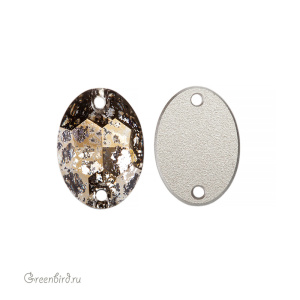 3210 Oval Sew-on Stone 10х7 мм – Crystal Gold Patina (#001GOLPA)