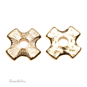 Элемент под заклепку "Крест", золотис. (#TC-5799)