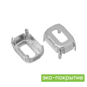 Оправа эко-покрытие 4627 Октагон 14x10 мм, родий, 1 шт.