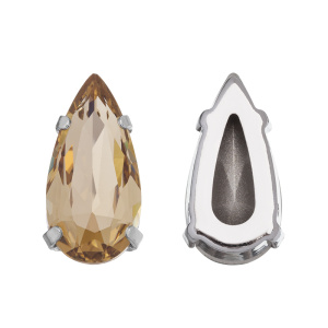 Кристалл в оправе 4322C 18x9 мм Crystalbird - Light Colorado Topaz (#246), родий, 1 шт. (#CBCS-0044)