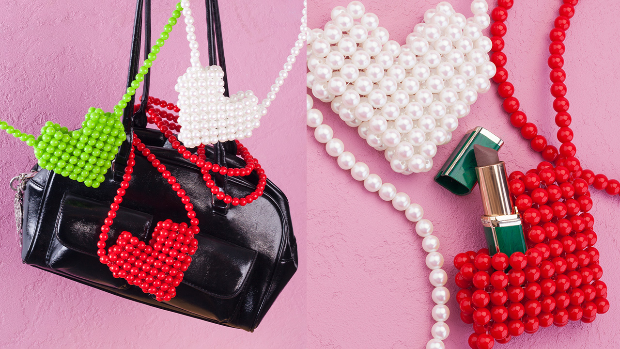 15.02 ⭐️ Бодичейн с сумкой-сердцем из крупных бусин