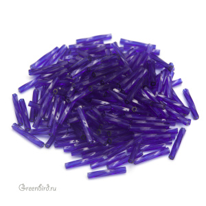 MIYUKI Twisted Bugle 12mm – Dyed Transparent Dark Cobalt (#1711)