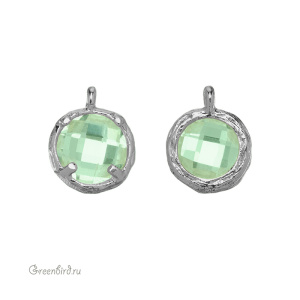 Подвеска круглая с кристаллом, 7,5 мм, родий, Mint Green (#SVA-FIAN-160R) Подвеска круглая с кристаллом, 7,5 мм, родий, Mint Green (#SVA-FIAN-160R)