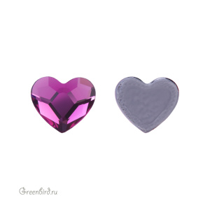 2808 Кристалл горячей фиксации Heart 6 мм – Fuchsia (#502), M-Foiled, 1шт.