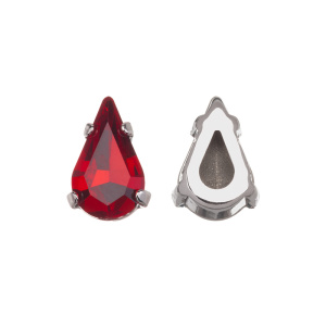 Crystalbird 4328 Капля 10x6 мм в оправе, родий, светлый сиам (#227), 6 шт.