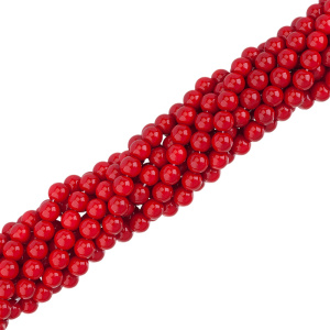 Жемчуг Crystalbird, круглый, 8 мм, Red, нить (#69)