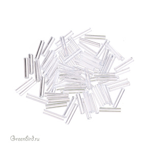 Винтажный стеклярус 9 мм, Crystal 1 (#504) Винтажный стеклярус 9 мм, Crystal 1 (#504)