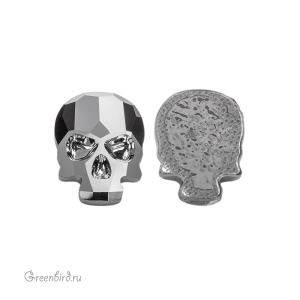 2856 Кристалл горячей фиксации Skull 14x10,5 мм – Light Chrome (#001LTCH), 1 шт.