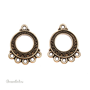 Коннектор "Бали", ант. золото, 1 шт. (#TC-3076)