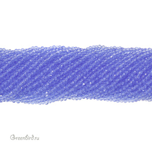 Бусины граненые рондели "Мини", светлый сапфир, нить (#SVAB241)