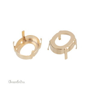 4122 Оправа для ювелирного кристалла Oval Rivoli 14х10,5 мм, золото