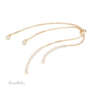 Цепочка-основа для браслета с фианитами, золото, 1шт. (#SVA-FIAN-1900G)